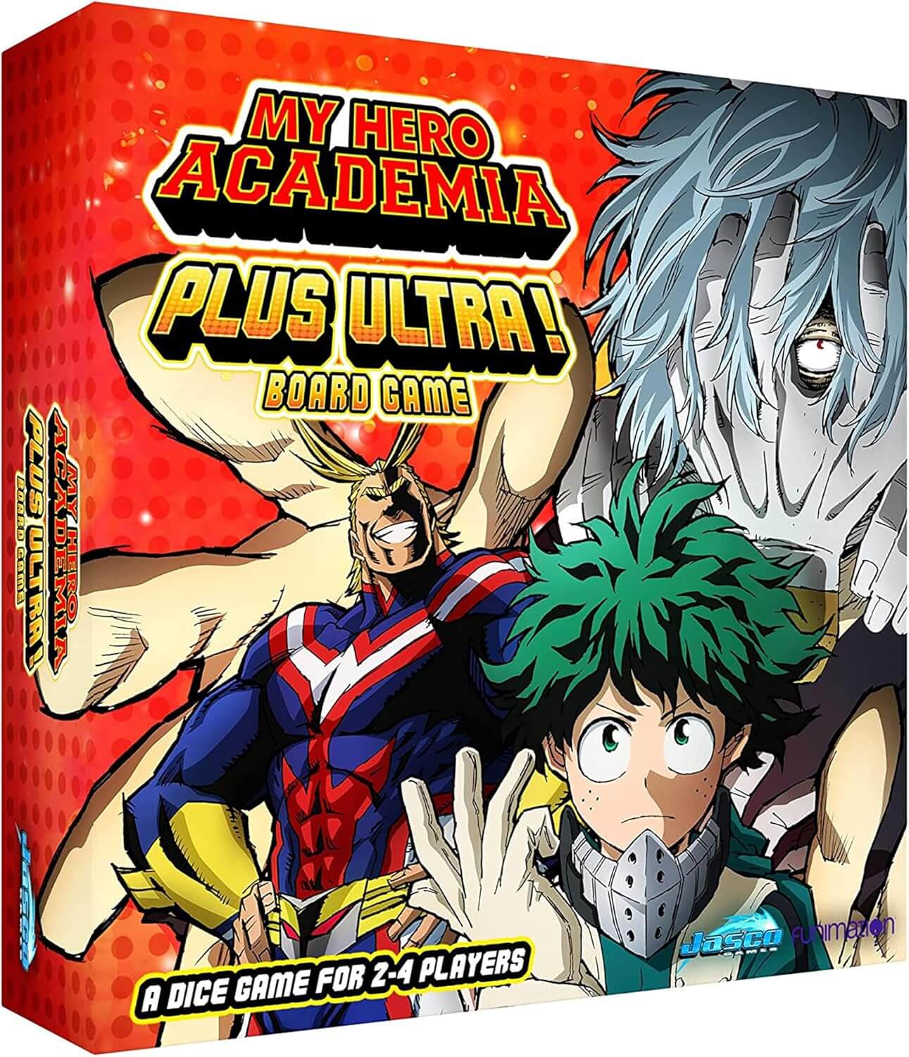 My Hero Academia: Plus Ultra! board game box featuring popular characters, suitable for 2-4 players.