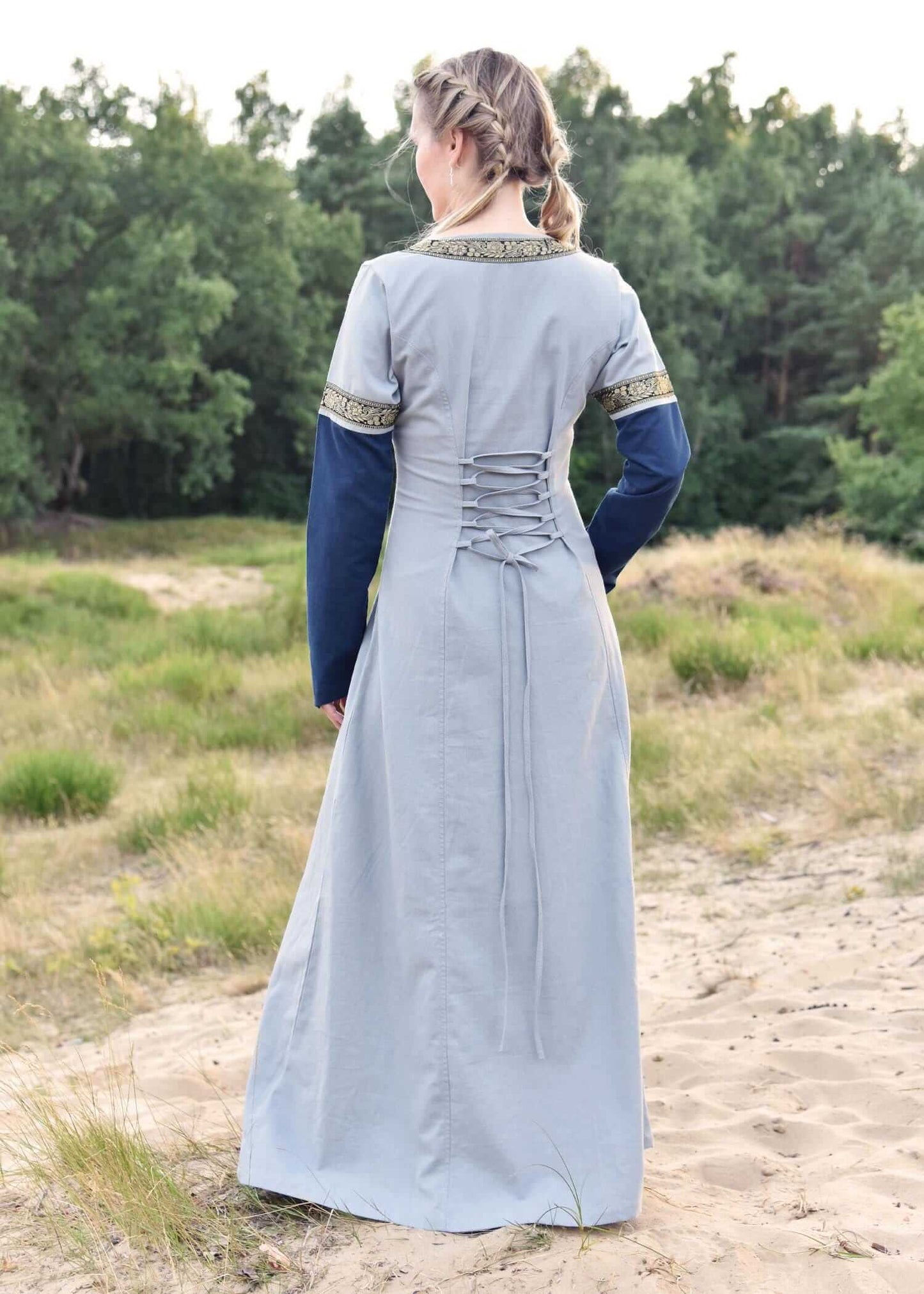 LARP DRESS FOR REENACTMENT: MEDIEVAL DRESS BLUE/BLUISH GRAY - Game On Board