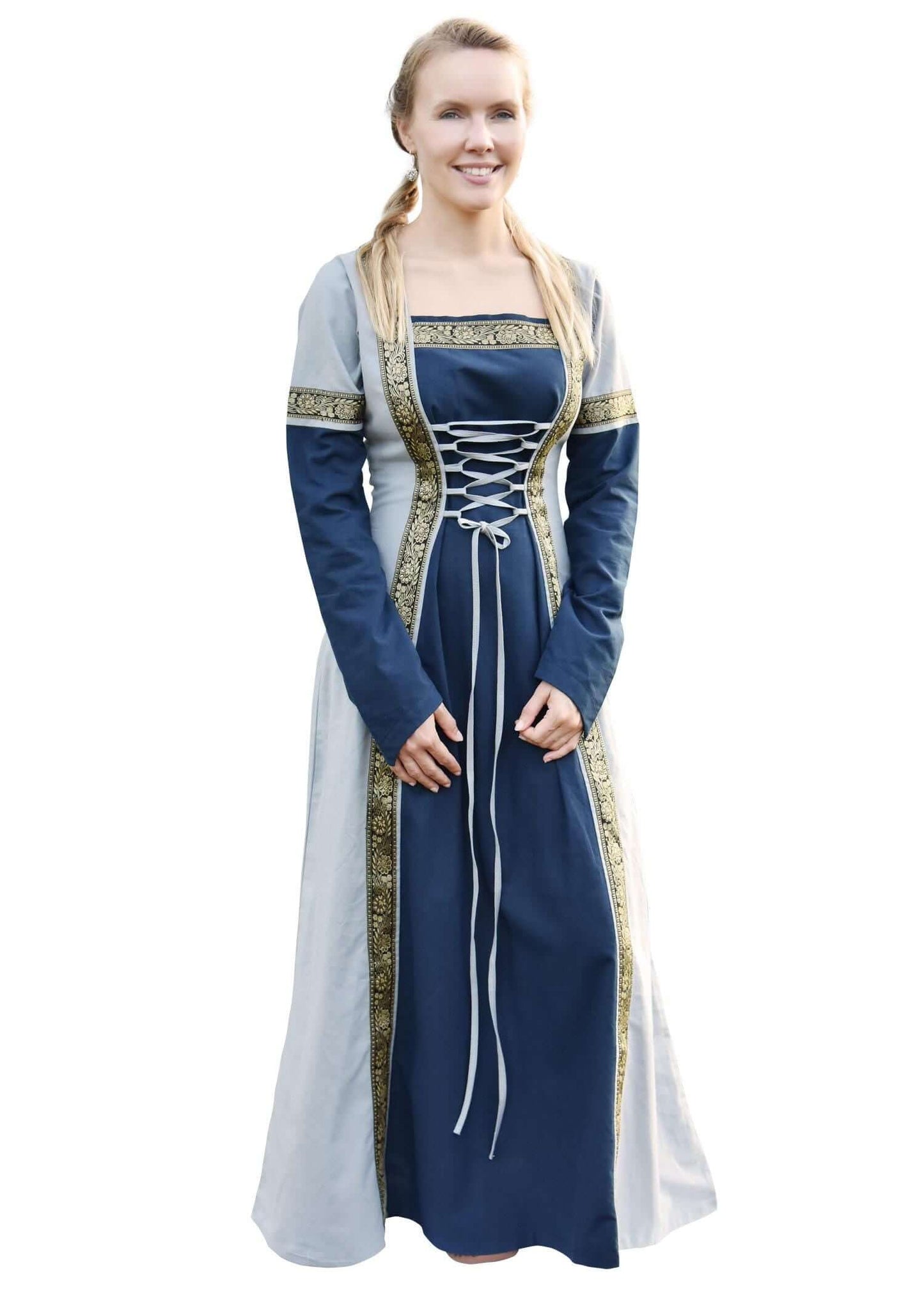 LARP DRESS FOR REENACTMENT: MEDIEVAL DRESS BLUE/BLUISH GRAY - Game On Board