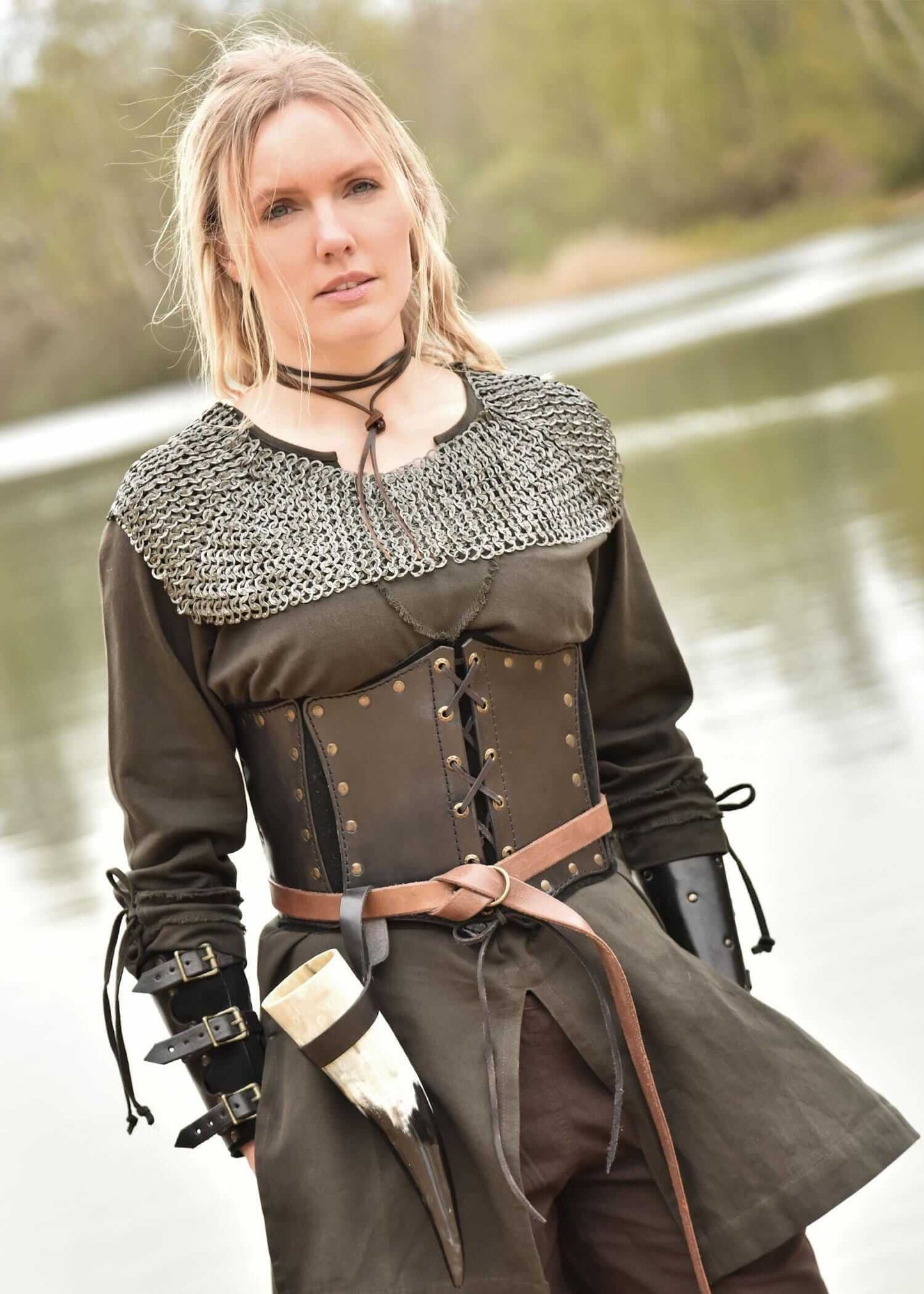 MEDIEVAL WOMEN'S TUNIC FOR LARP - BLUISH GRAY - Game On Board