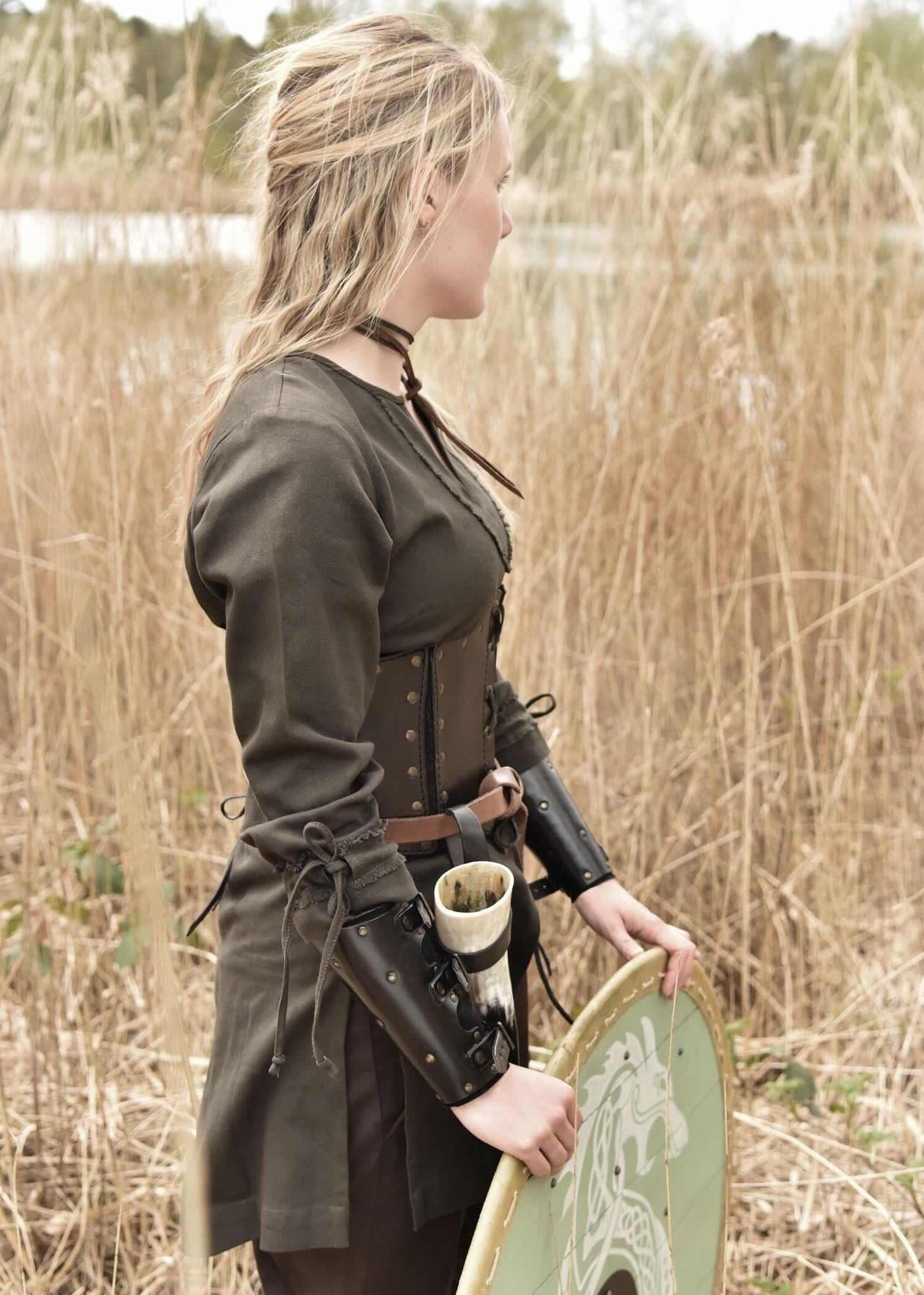 MEDIEVAL WOMEN'S TUNIC FOR LARP - BLUISH GRAY - Game On Board