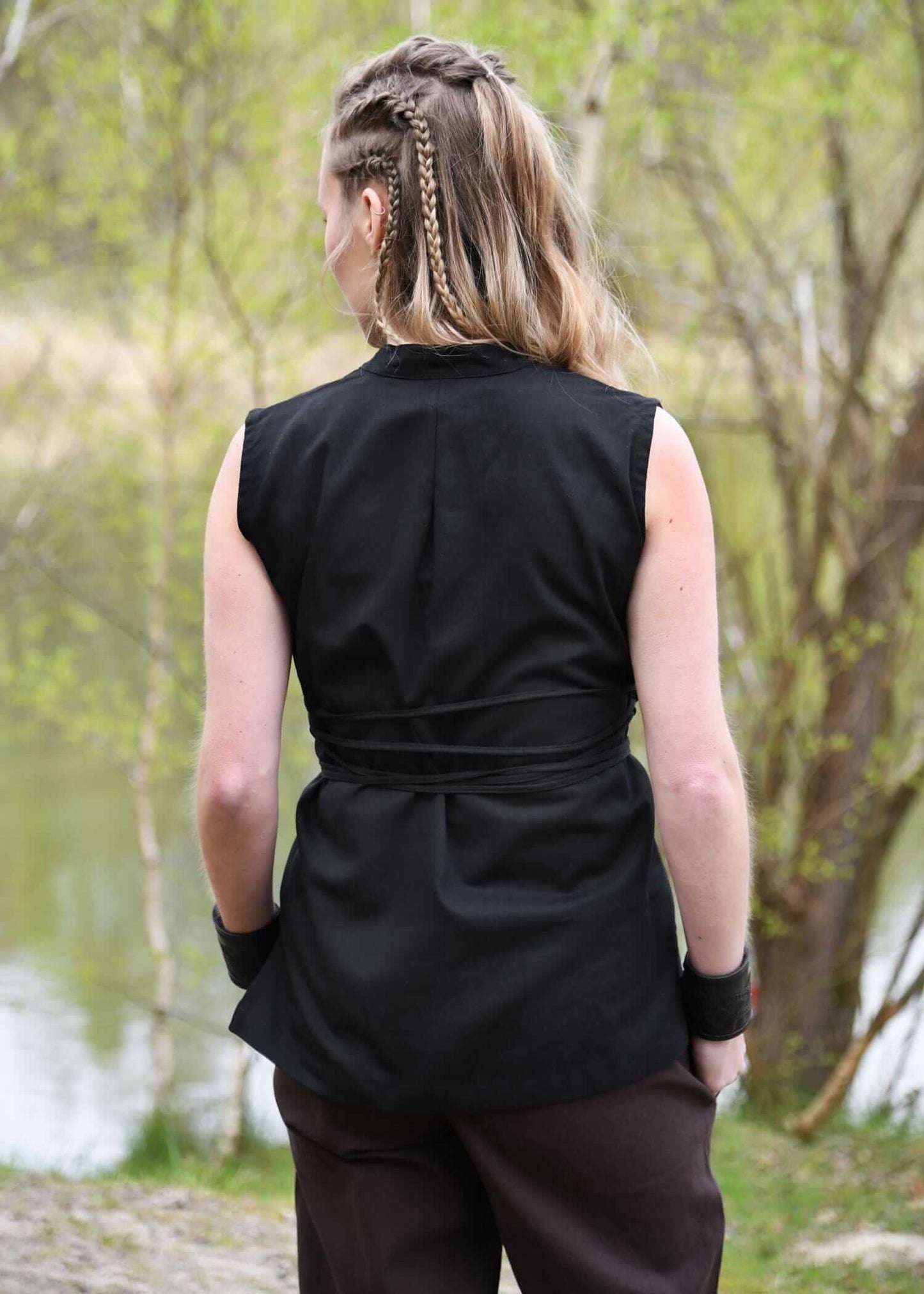 MEDIEVAL LARP BLOUSE, SLEEVELESS - BLACK - Game On Board