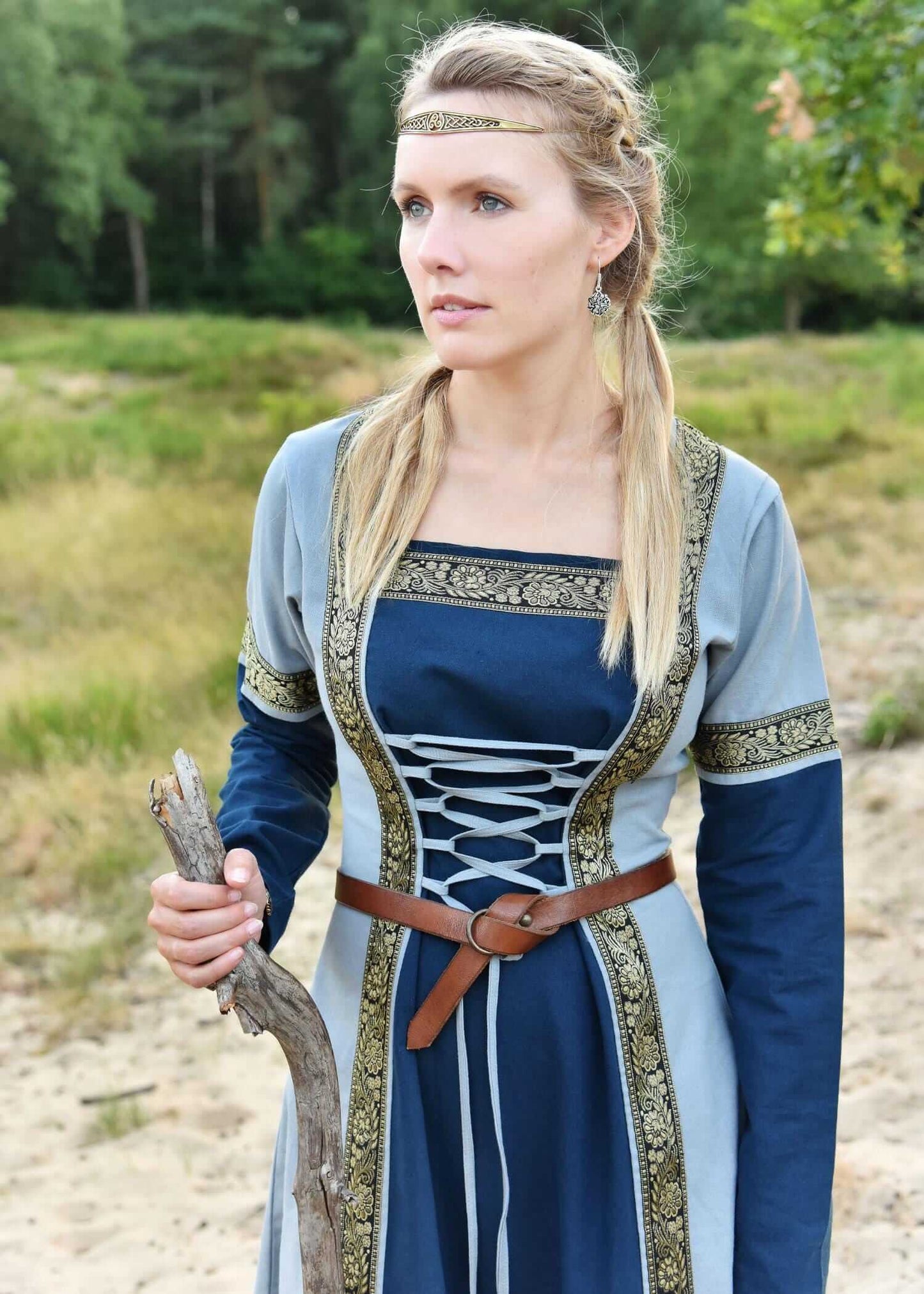 LARP DRESS FOR REENACTMENT: MEDIEVAL DRESS BLUE/BLUISH GRAY - Game On Board