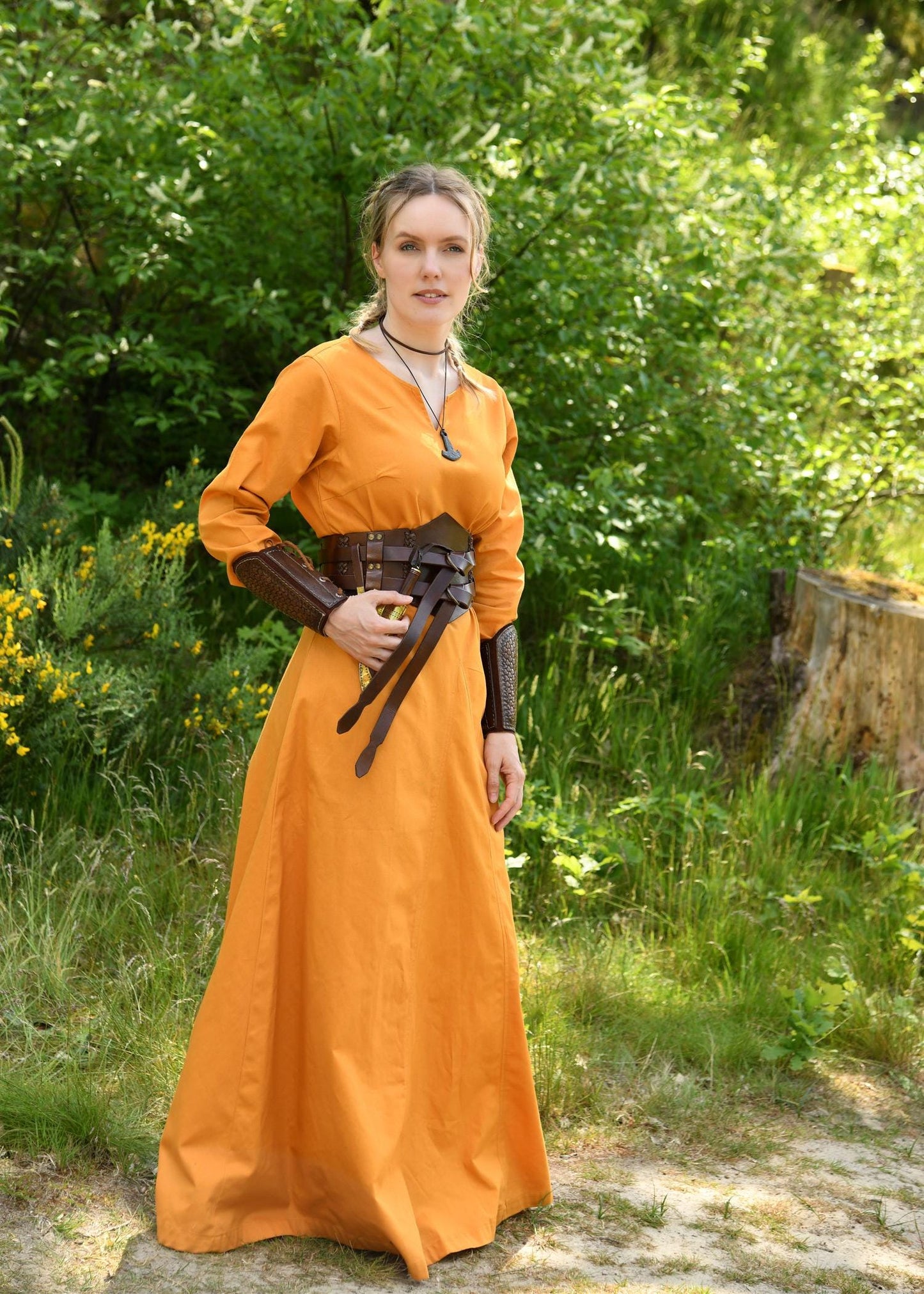 MEDIEVAL LARP DRESS - MILLA VIKING DRESS MUSTARD YELLOW - Game On Board