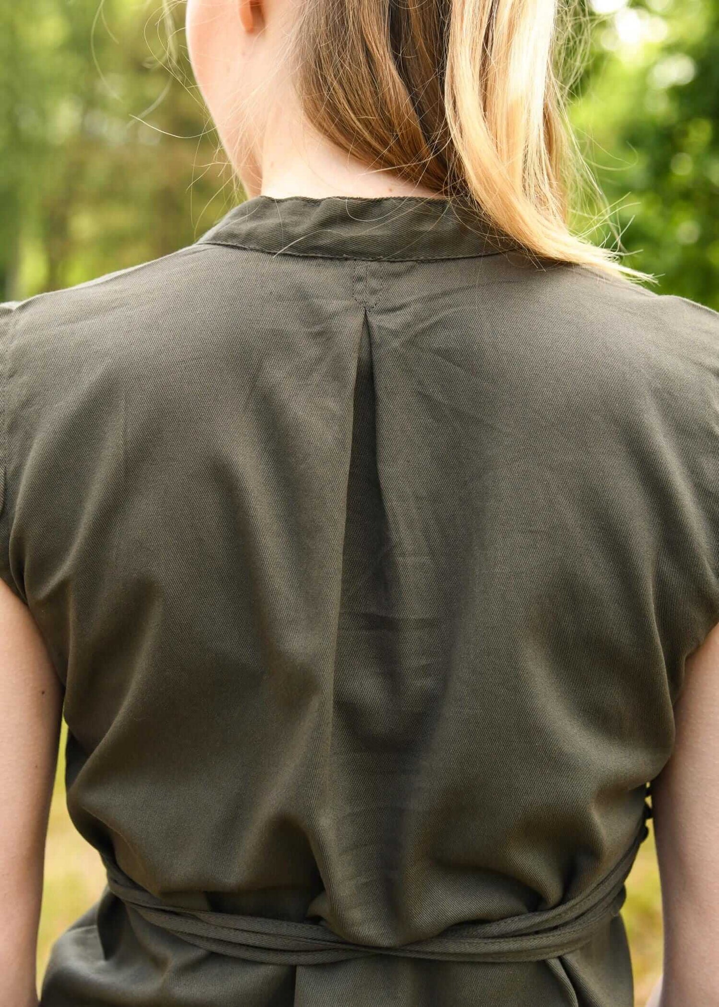 MEDIEVAL LARP BLOUSE FOR HISTORICAL REENACTMENTS, SLEEVELESS, OLIVE GREEN - Game On Board