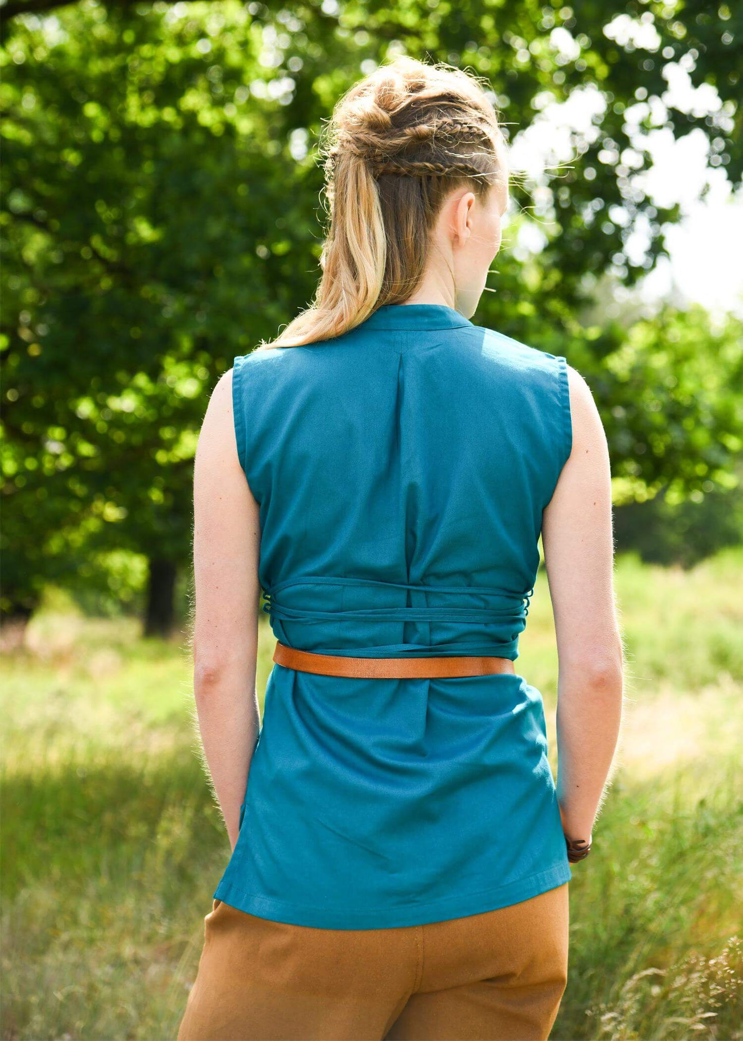 MEDIEVAL LARP BLOUSE FOR HISTORICAL REENACTMENTS, SLEEVELESS - NAVY BLUE - Game On Board