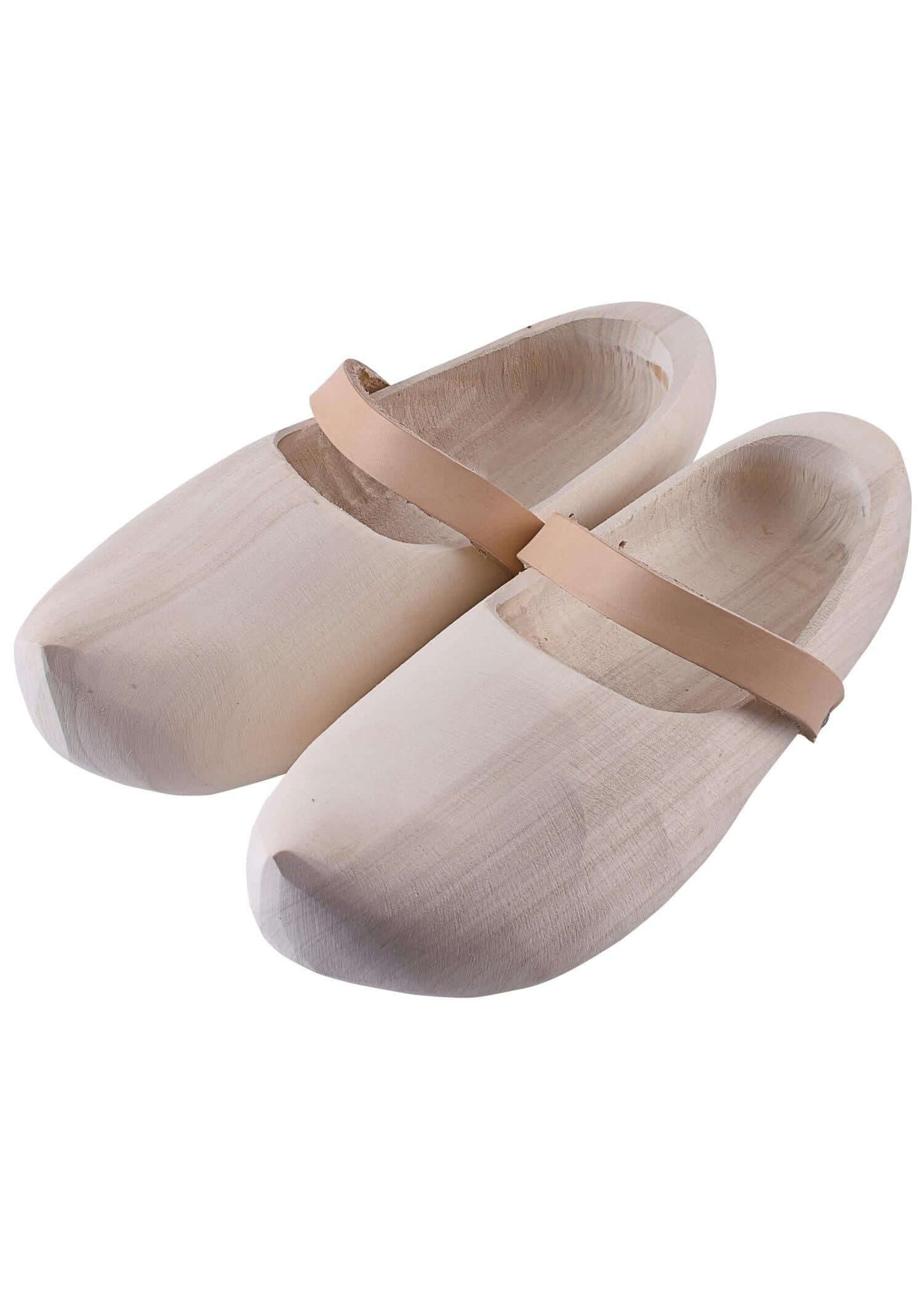 WOODEN FARMER SHOES FOR LARP - WITH LEATHER STRAP - Game On Board