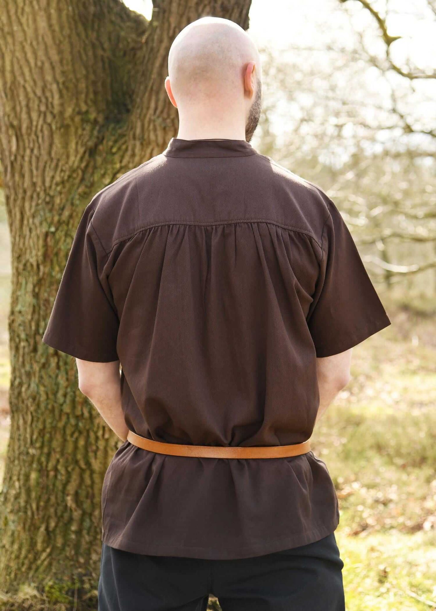 MEDIEVAL LARP SHIRT WITH SHORT SLEEVES - BROWN - Game On Board