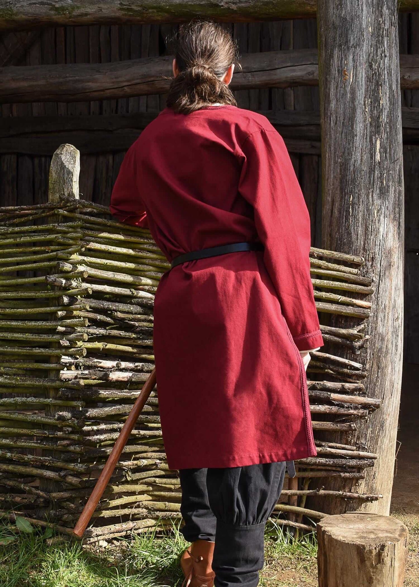 MEDIEVAL TUNIC FOR LARP WITH TRIM - WINE RED - Game On Board