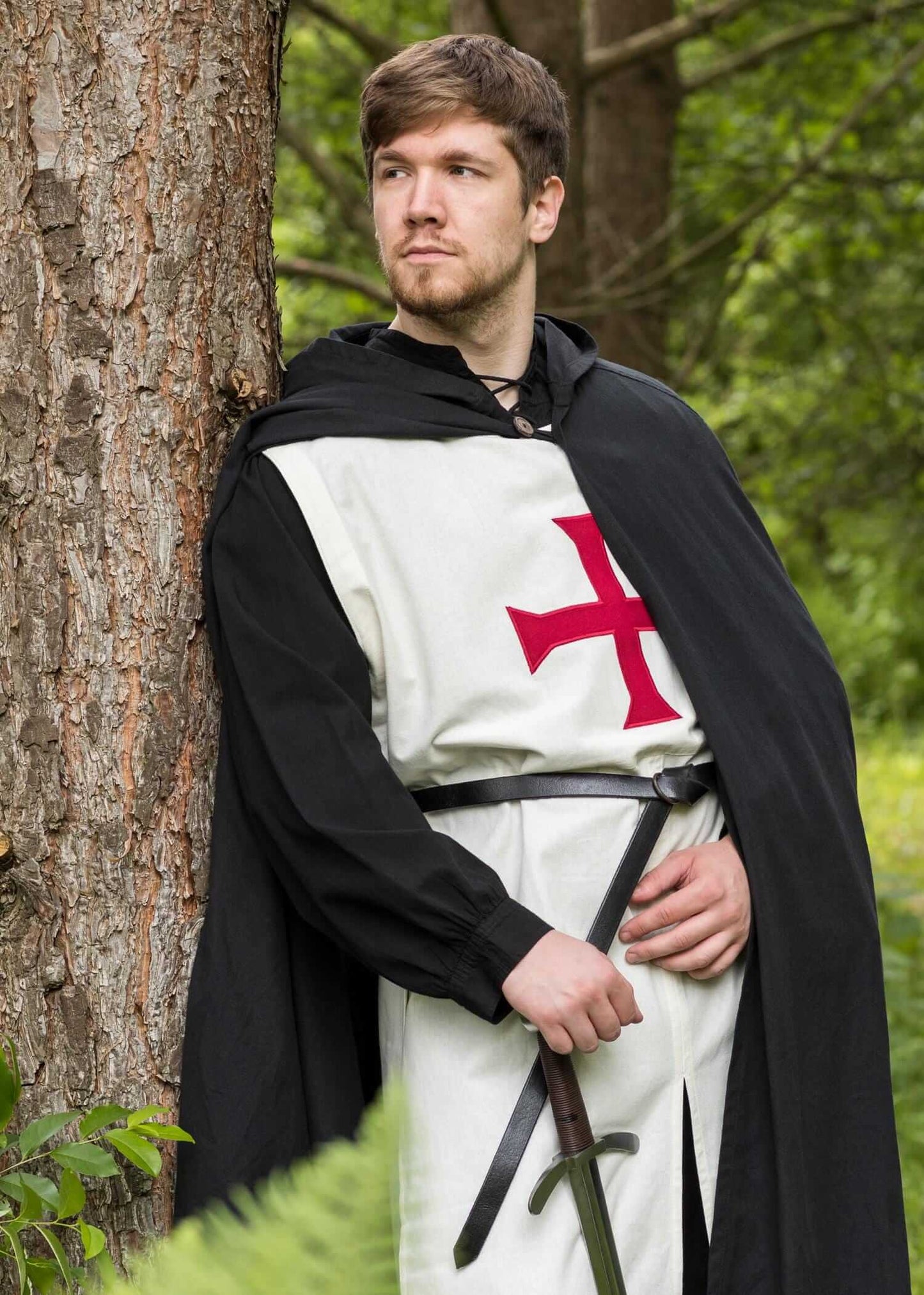 MEDIEVAL TEMPLAR COAT - TEMPLAR LARP GARMENT WHITE/RED - Game On Board