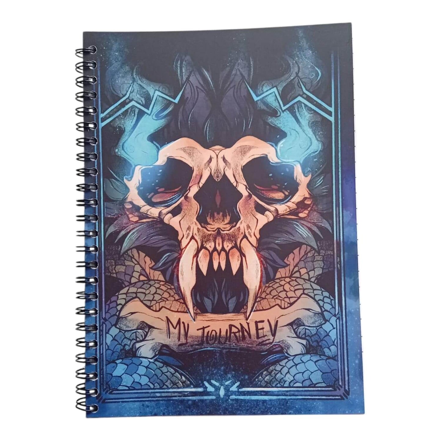 RPG notizbuch mit bedrohlichem Schädel-Design, perfekt für Rollenspieler und LARP-Anwendungen.