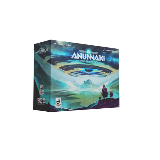 Anunnaki: Dawn of the Gods board game box showcasing sci-fi mythological artwork and vibrant colors.